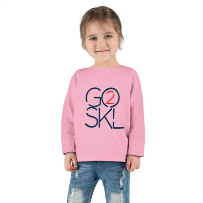 Toddler Long Sleeve Tee - Playful Go2SkL Design, Perfect for School, Playdates, Fall Weather, Kids Fashion, Gift Ideas