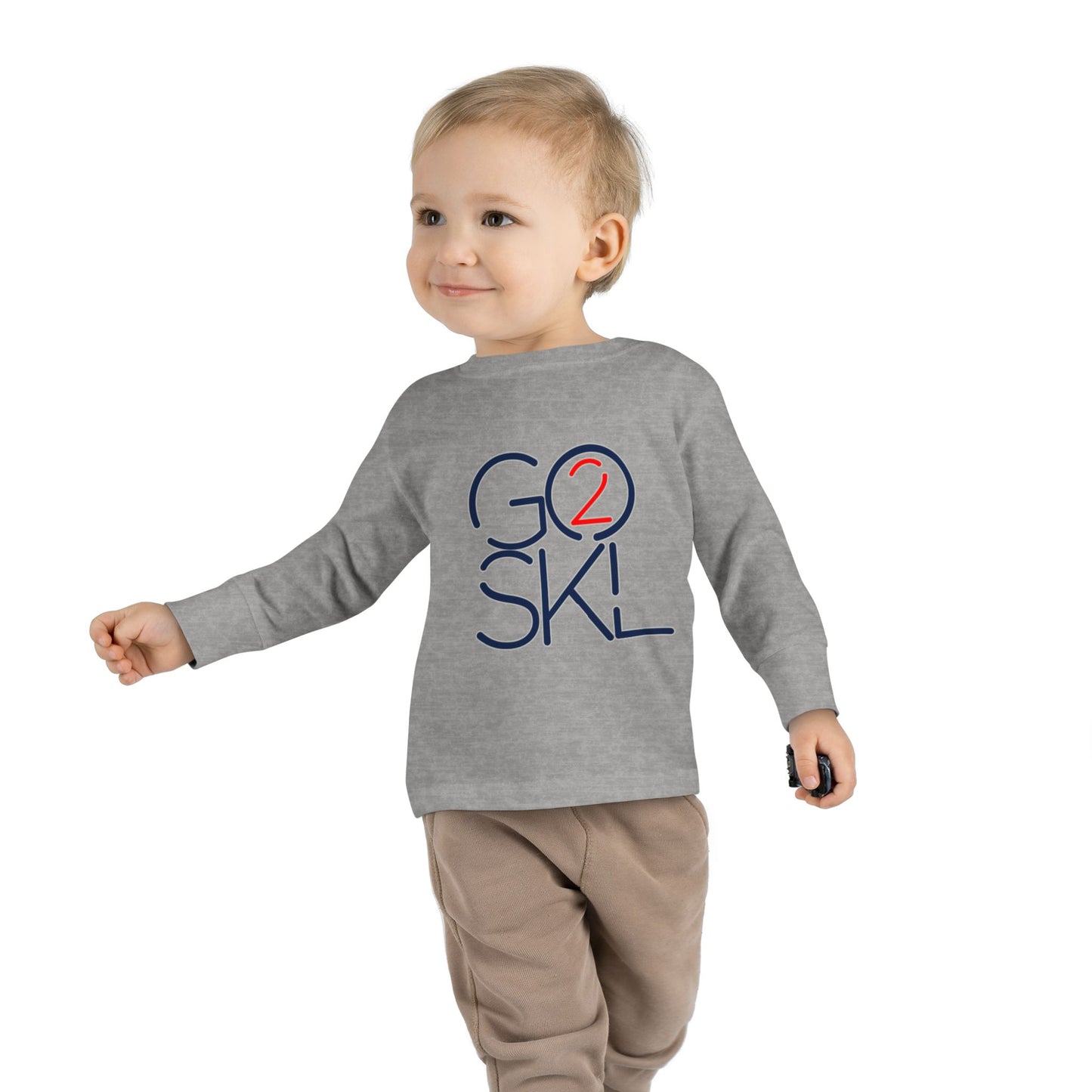 Toddler Long Sleeve Tee - Playful Go2SkL Design, Perfect for School, Playdates, Fall Weather, Kids Fashion, Gift Ideas