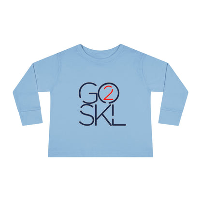Toddler Long Sleeve Tee - Playful Go2SkL Design, Perfect for School, Playdates, Fall Weather, Kids Fashion, Gift Ideas