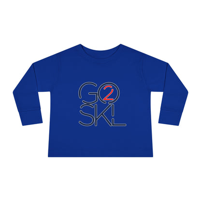 Toddler Long Sleeve Tee - Playful Go2SkL Design, Perfect for School, Playdates, Fall Weather, Kids Fashion, Gift Ideas