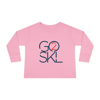 Toddler Long Sleeve Tee - Playful Go2SkL Design, Perfect for School, Playdates, Fall Weather, Kids Fashion, Gift Ideas