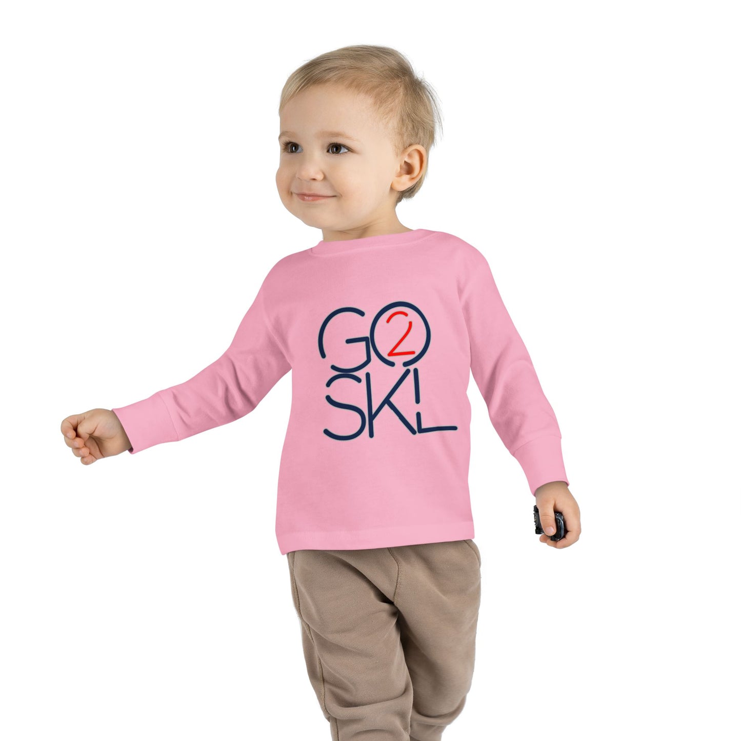 Toddler Long Sleeve Tee - Playful Go2SkL Design, Perfect for School, Playdates, Fall Weather, Kids Fashion, Gift Ideas