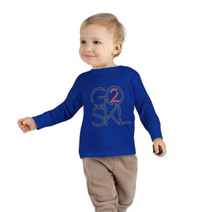 Toddler Long Sleeve Tee - Playful Go2SkL Design, Perfect for School, Playdates, Fall Weather, Kids Fashion, Gift Ideas