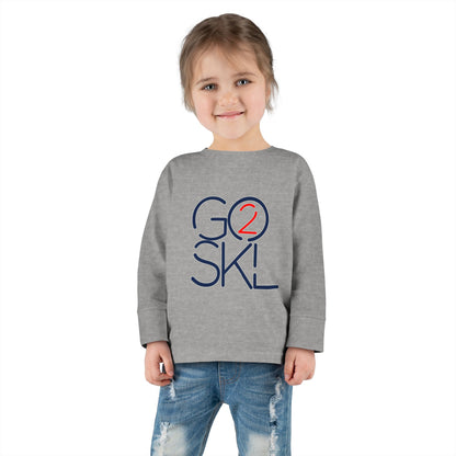 Toddler Long Sleeve Tee - Playful Go2SkL Design, Perfect for School, Playdates, Fall Weather, Kids Fashion, Gift Ideas