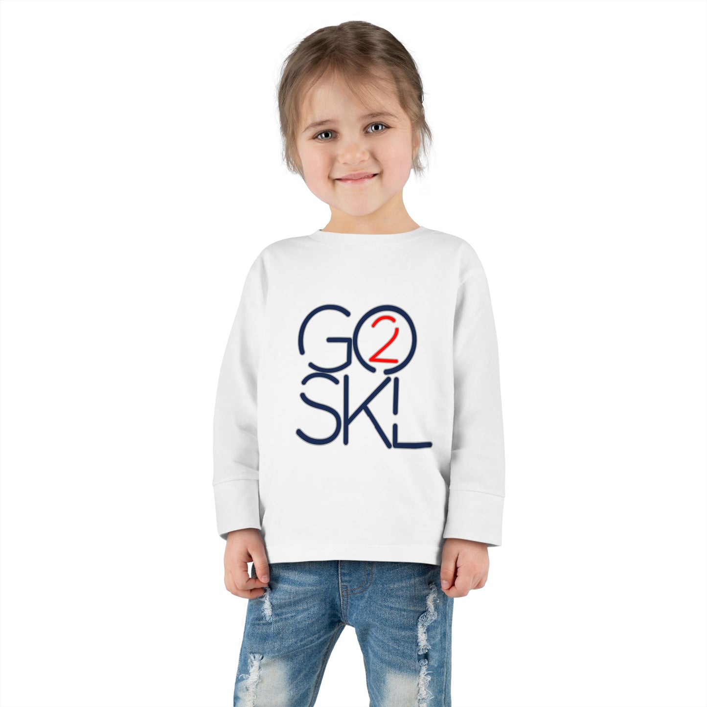Toddler Long Sleeve Tee - Playful Go2SkL Design, Perfect for School, Playdates, Fall Weather, Kids Fashion, Gift Ideas
